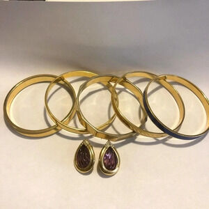 Monet Bracelets And Earrings 6 Pieces Lot Bundle